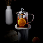 Theiere Rooibos caree en verre 1.2L